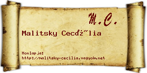 Malitsky Cecília névjegykártya